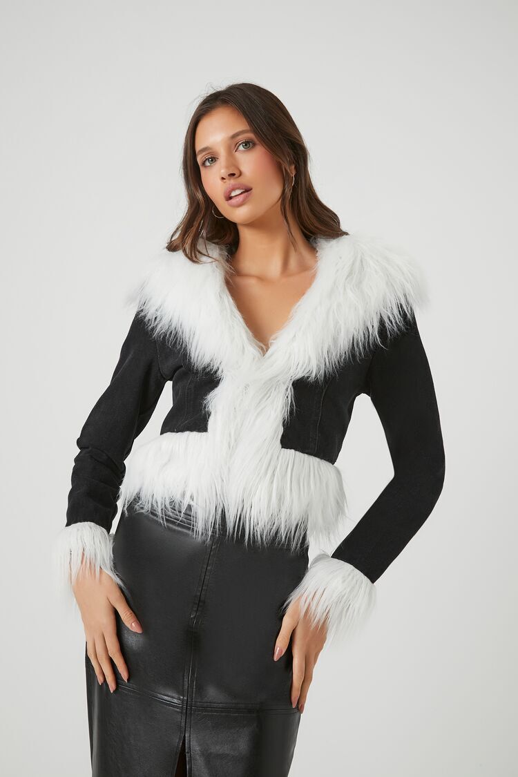 Washed Black Denim Annie Fur Jacket – Rodéo Boutique